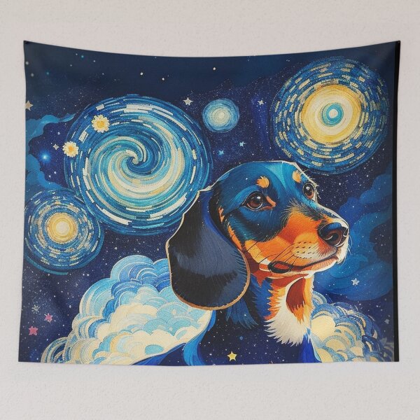Item preview, Van gogh Starry Night Dachshund designed and sold by Vangoholic.