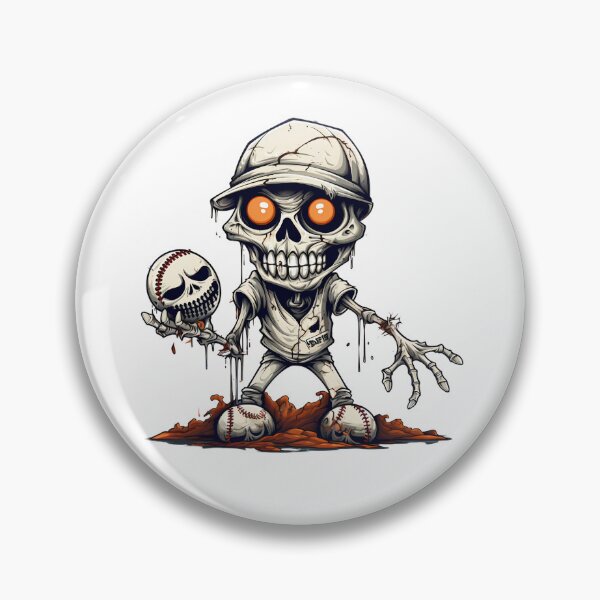 Artikelvorschau, Skelett auf dem Diamant-Halloween-Baseballspieler entworfen und verkauft von InkwaveDesigns.