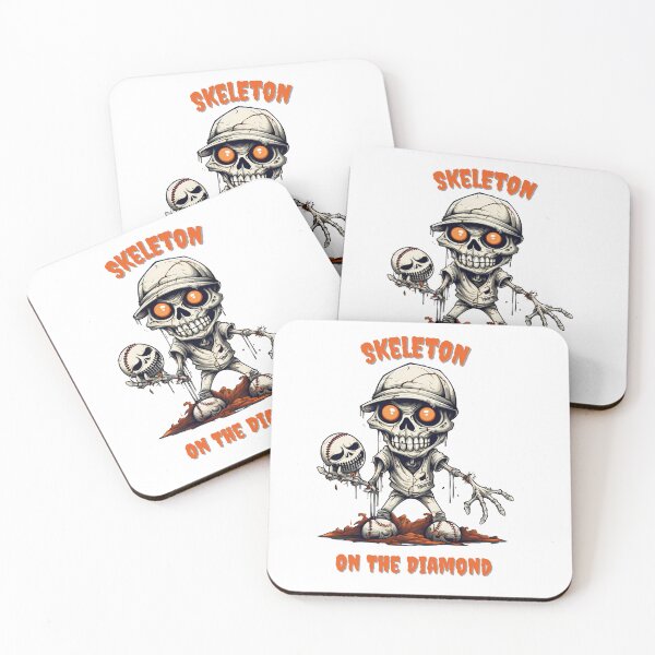 Item preview, Skeleton On The Diamond Halloween Baseball Player designed and sold by InkwaveDesigns.