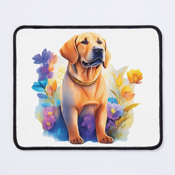 Item preview, Watercolor Labrador Retriever dog with colorful flowers splash, pop art designed and sold by Iryna-Design.
