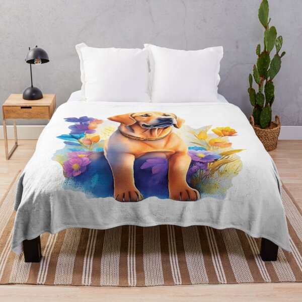 Item preview, Watercolor Labrador Retriever dog with colorful  flowers splash, pop art designed and sold by Iryna-Design.
