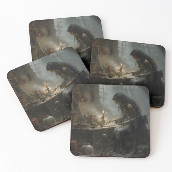 Item preview, Beautiful Fantasy Gothic Witch Preparing a Spell by Candle Light designed and sold by 2Shooze.