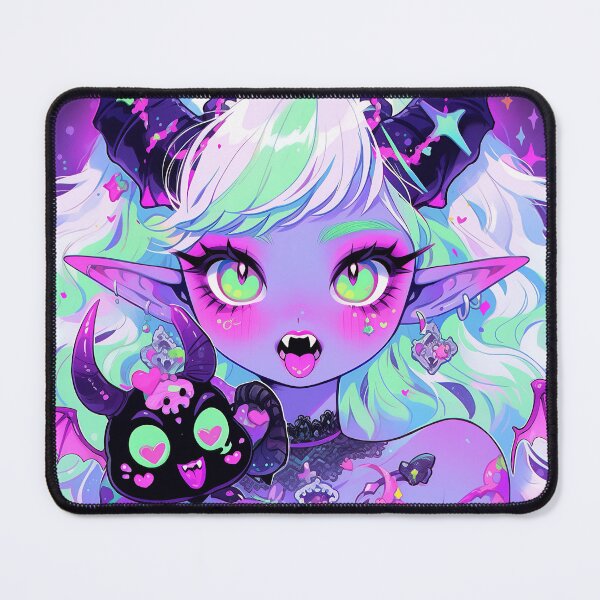 Item preview, Adorable Purple Little Demon Anime Girl designed and sold by bubblegoth.