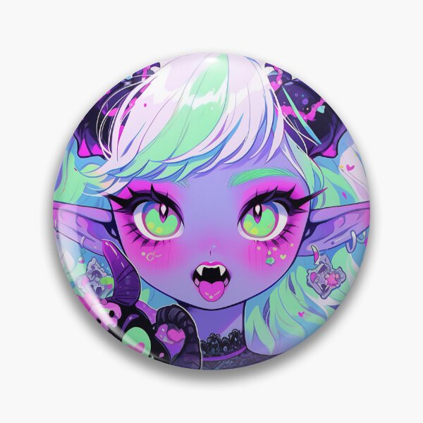 Item preview, Adorable Purple Little Demon Anime Girl designed and sold by bubblegoth.