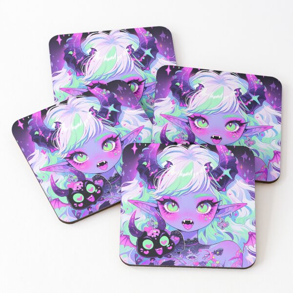 Item preview, Adorable Purple Little Demon Anime Girl designed and sold by bubblegoth.
