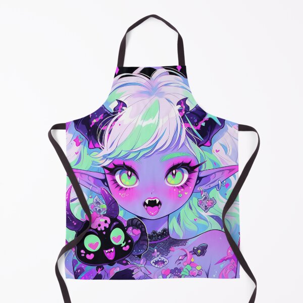 Item preview, Adorable Purple Little Demon Anime Girl designed and sold by bubblegoth.