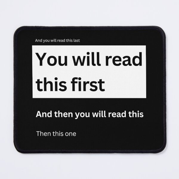 Item preview, Funny Brain Teaser You will read this first  designed and sold by Brasilia.