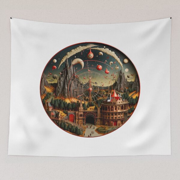 Item preview, Hieronymus Bosch Style Surrealistic Landscape Painting designed and sold by AlanPhotoArt.