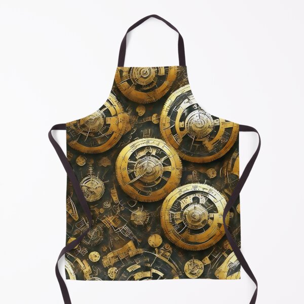 Item preview, Golden disks of metal parts, steampunk style digital pattern designed and sold by LorrieBee.