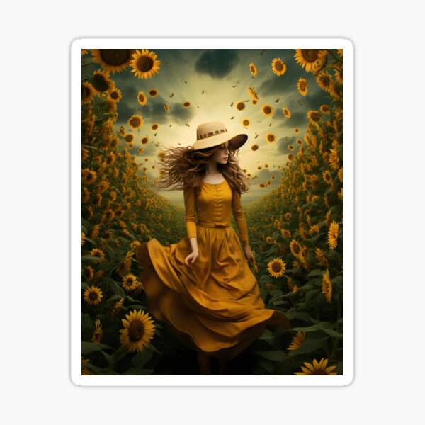 Item preview, Surrealist Sonata: Sunflower Field Vision designed and sold by Shirtastically.