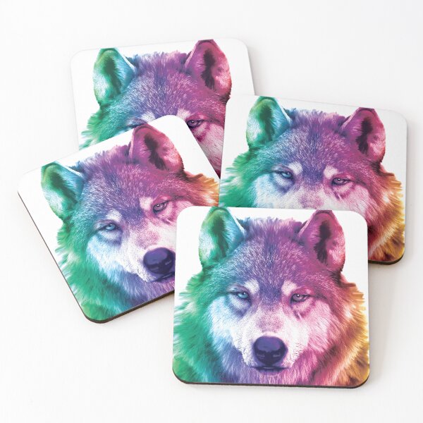 Item preview, colored wolf designed and sold by BubbleArt001.