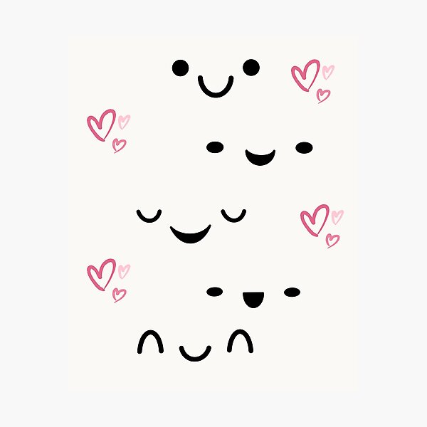 💖 Cute Blush Smile Kawaii Face (White)