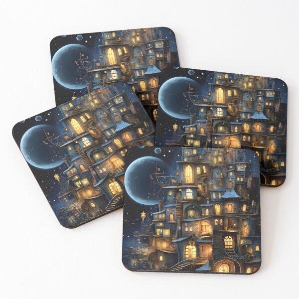 Item preview, Surrealist Silhouette: Night Cityscape Vision designed and sold by Shirtastically.