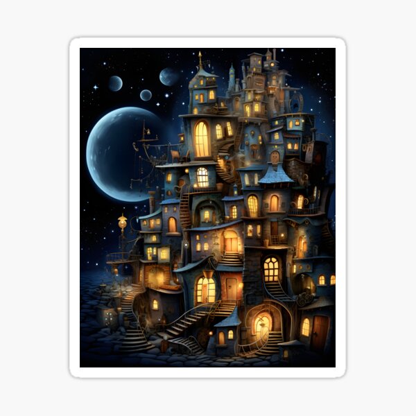Item preview, Surrealist Silhouette: Night Cityscape Vision designed and sold by Shirtastically.