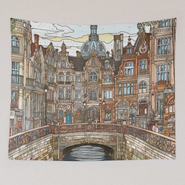 Aperçu de l'œuvre Dessin de la ville de Copenhague créée et vendue par ComicsFactory.