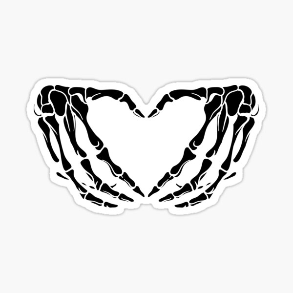 Heart Hand Skeleton Stickers for Sale