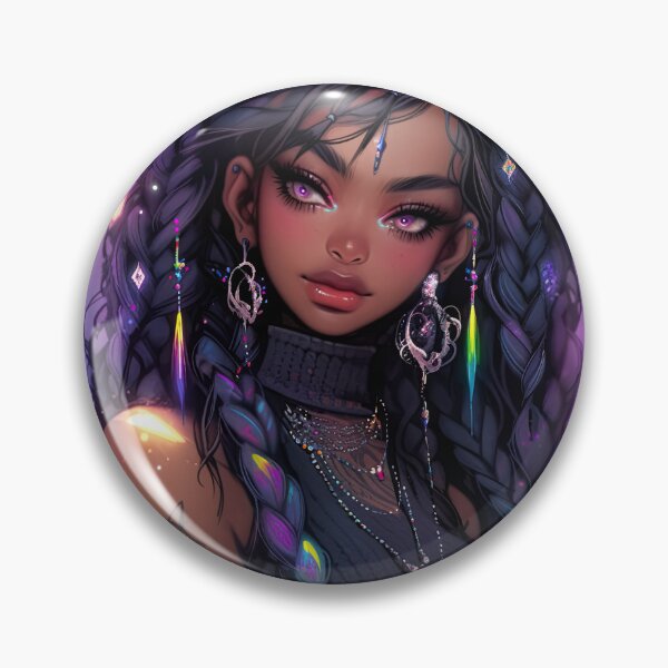 Item preview, Cute Purple Pastel Long Braided Hair Anime Girl designed and sold by bubblegoth.