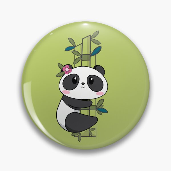 Item preview, Cute Kawaii Panda with Bamboo designed and sold by Nemesi-Artwork.
