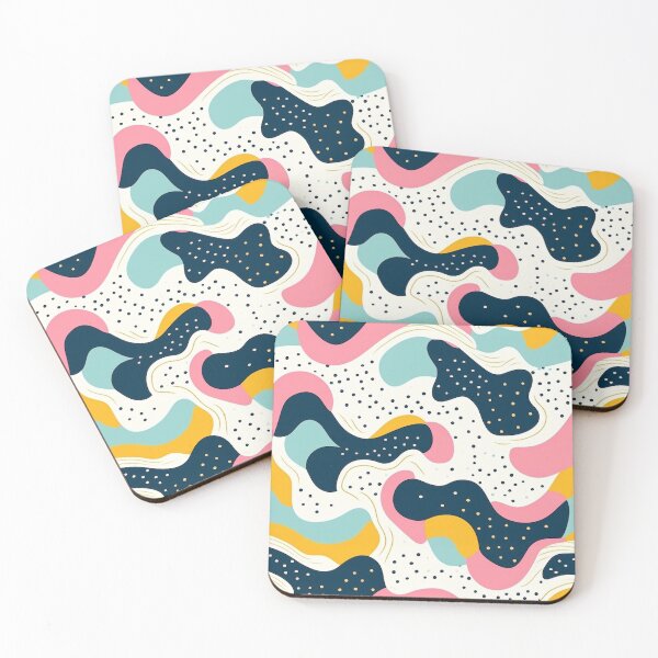 Item preview, Blue Pink and Yellow Shapes Pattern designed and sold by aweartome.