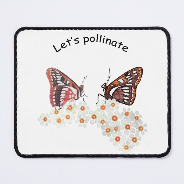 Item preview, Let's Pollinate, Butterflies on White Flowers designed and sold by DoodleArtsShop.