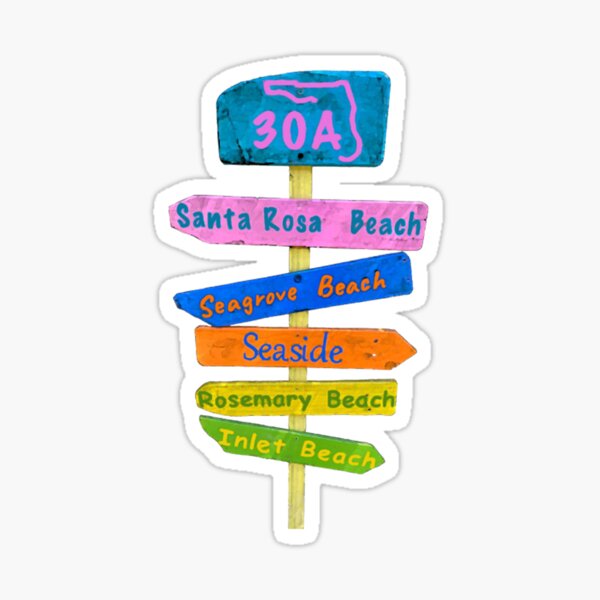 Item preview, 30A florida Beach Design, Directions, Vacation memory, Keepsake, seaside  designed and sold by Purple Willows Designs.