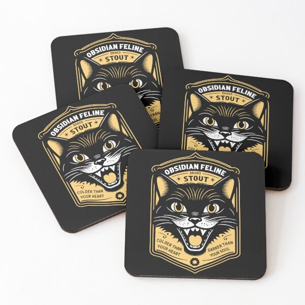 Artikelvorschau, Obsidian Feline Stout Craft Beer Etikett entworfen und verkauft von Thirsty Bastards.