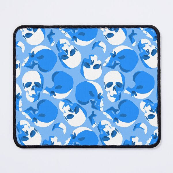 Item preview, blue skull skeleton pattern print  designed and sold by Gossip Rag.