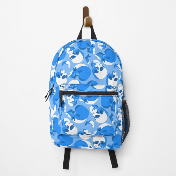 Item preview, blue skull skeleton pattern print designed and sold by Gossip Rag.