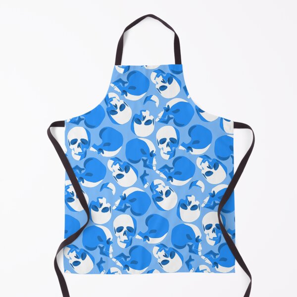 Item preview, blue skull skeleton pattern print designed and sold by Gossip Rag.