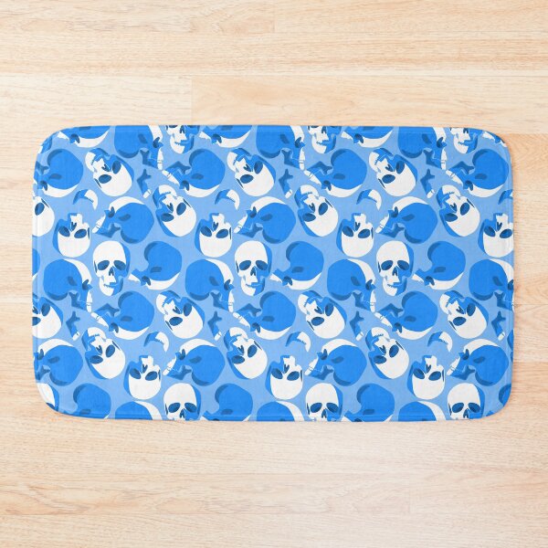 Item preview, blue skull skeleton pattern print  designed and sold by Gossip Rag.