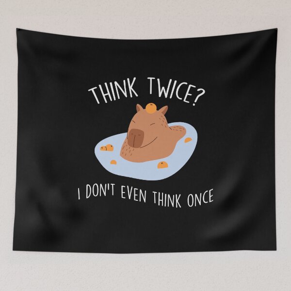 Item preview, Capybara Mandarin Orange Think Twice designed and sold by Clara Hollins.