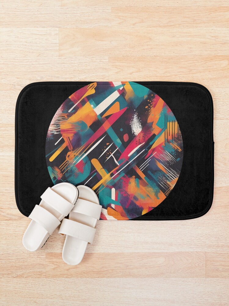 Thumbnail 1 of 6, Bath Mat, Abstract Rhythms designed and sold by AbsoluteA.