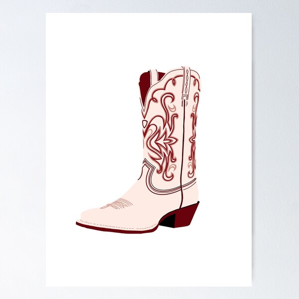 Item preview, Maroon Cowboy Boot  designed and sold by Sarah Cummings.