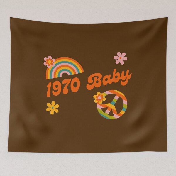 Item preview, 1970 Baby Retro Flowers Peace Sing Groovy Hippie Colors designed and sold by Brasilia.