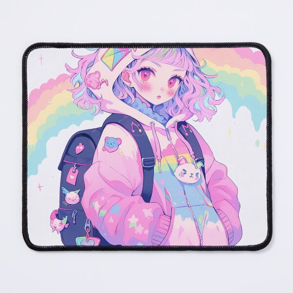Item preview, Cute Pastel Pink Kitty Ears Anime Girl designed and sold by bubblegoth.