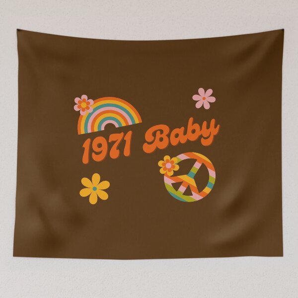 Item preview, 1971 Baby Retro Flowers Peace Sing Groovy Hippie Colors designed and sold by Brasilia.