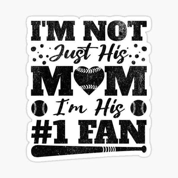 Baseball Mom - My heart belongs to a baseball player - Baseball Fan -  Sticker