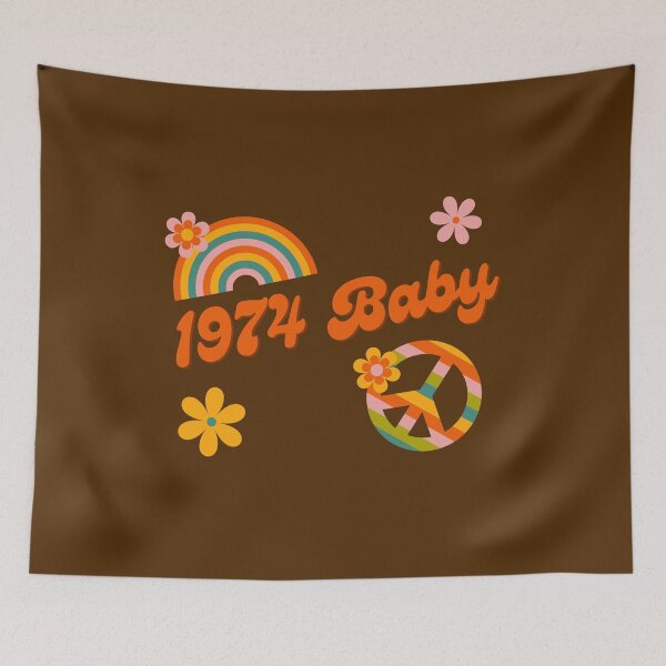Item preview, 1974 Baby Retro Flowers Peace Sing Groovy Hippie Colors designed and sold by Brasilia.