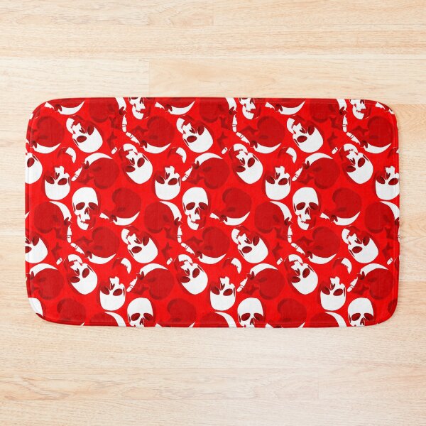 Item preview, red skull skeleton pattern print designed and sold by Gossip Rag.
