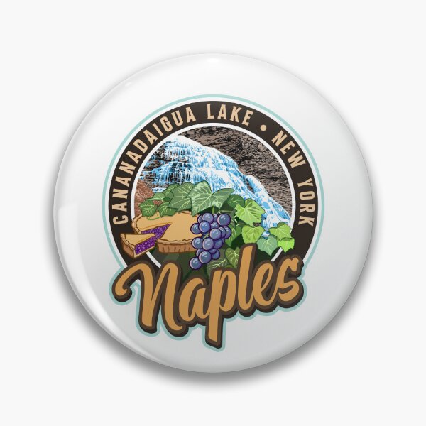 Item preview, Naples New York Cananadaigua Lake with Pie and Waterfall at Grimes Glen designed and sold by SunNoonPark.