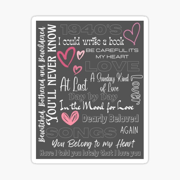 Cake Love You Madly Script Heart Song Lyric Music Art Print - Song Lyric  Designs