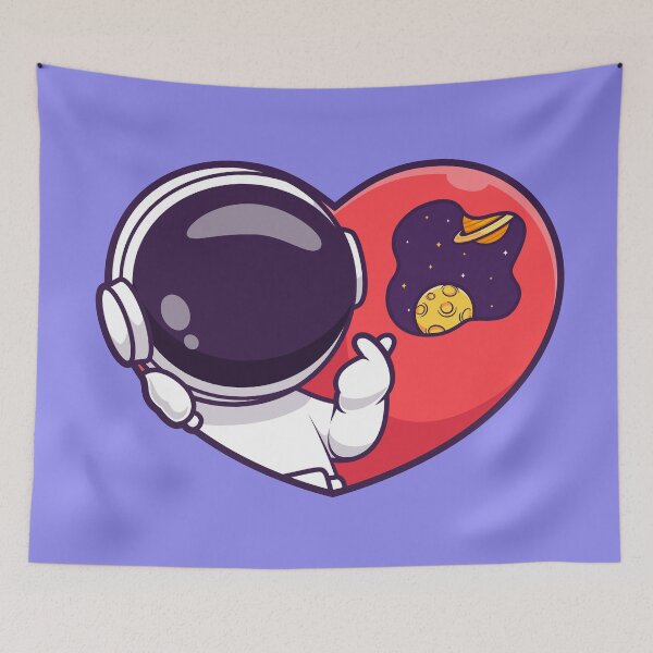 Item preview, Cosmic Love: Cute Astronaut with Love Heart Sign - Cartoon Vector Illustration designed and sold by hjian8219.