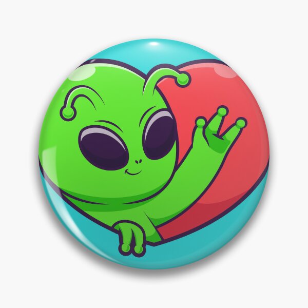 Item preview, Cosmic Love: Cute Alien with Love Heart Sign - Cartoon Vector Illustration designed and sold by hjian8219.