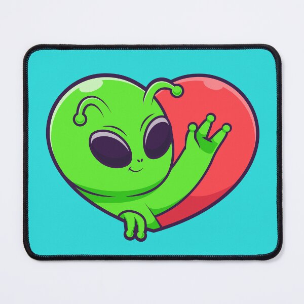 Item preview, Cosmic Love: Cute Alien with Love Heart Sign - Cartoon Vector Illustration designed and sold by hjian8219.
