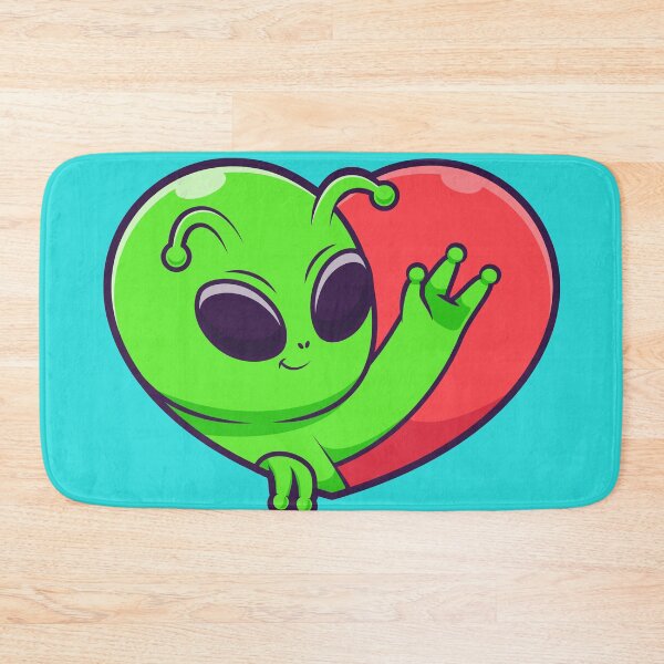 Item preview, Cosmic Love: Cute Alien with Love Heart Sign - Cartoon Vector Illustration designed and sold by hjian8219.