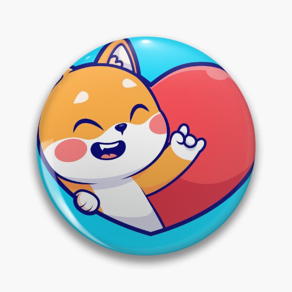 Item preview, Love in Paws: Cute Shiba Inu Dog with Love Heart Sign - Cartoon Illustration designed and sold by hjian8219.