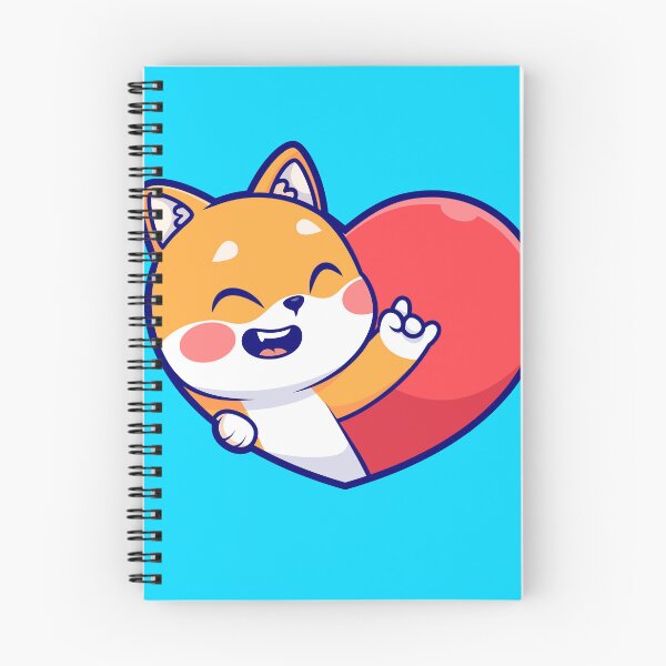 Item preview, Love in Paws: Cute Shiba Inu Dog with Love Heart Sign - Cartoon Illustration designed and sold by hjian8219.
