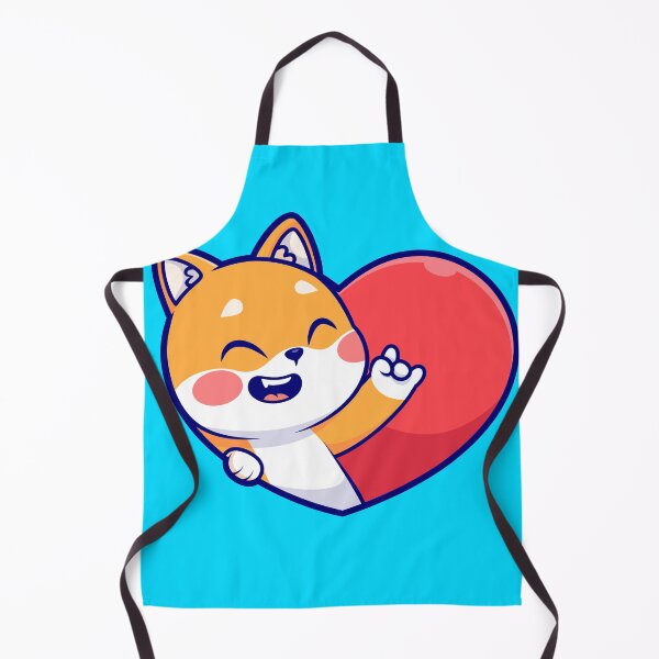 Item preview, Love in Paws: Cute Shiba Inu Dog with Love Heart Sign - Cartoon Illustration designed and sold by hjian8219.