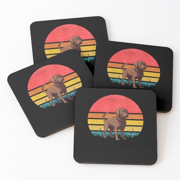 Item preview, Chocolate Labrador Vintage Retro Sunset designed and sold by rafaeltto.