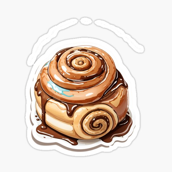 Thank You Sticky Bun Cinnamon Roll Stickers